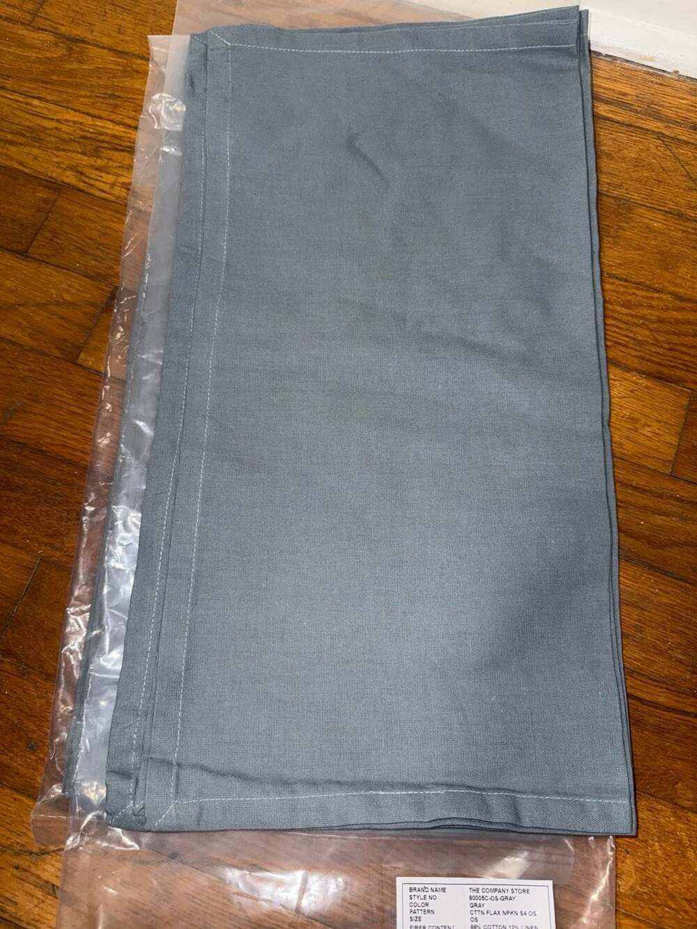 The Company Store Cotton Flax Napkin Set Of 4 Os Gray